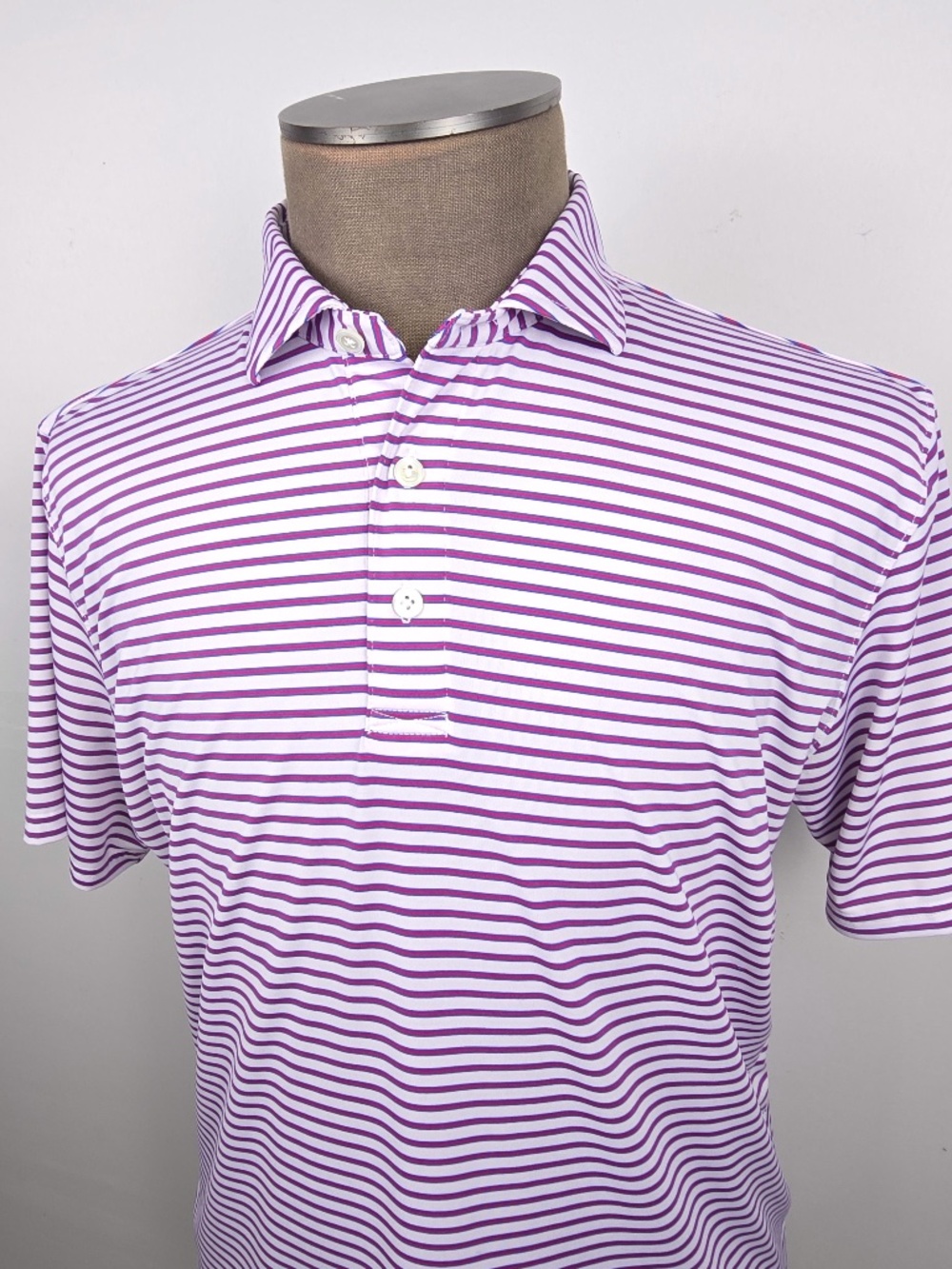 Holderness & Bourne The Palmer Malibu Striped Golf Polo Shirt Mens L OKC CC Logo